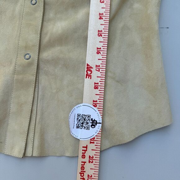 Gucci Suede blouse button snap Size 38 Women's Tailored Fit western classic tan - Picture 11 of 11